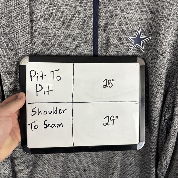 Dallas Cowboys Authentic NFL 1/4 Zip Men Pullover Polyester Size XL Heather Gray - Picture 6 of 6